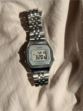 Casio Silver Digital Illuminator Stainless Steel Bracelet Watch